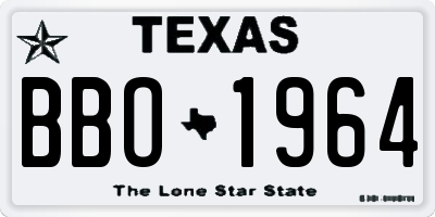 TX license plate BBO1964