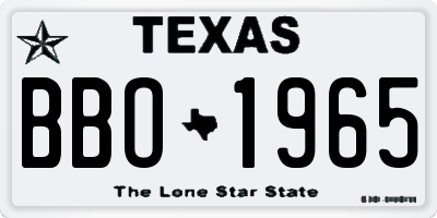 TX license plate BBO1965