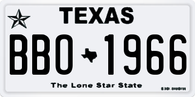 TX license plate BBO1966