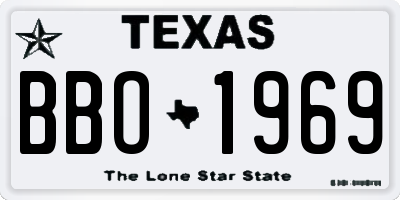 TX license plate BBO1969