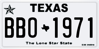 TX license plate BBO1971