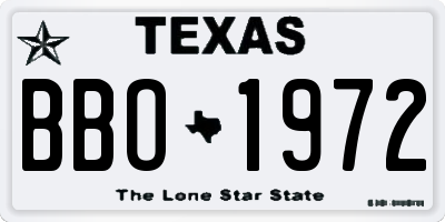 TX license plate BBO1972