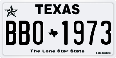 TX license plate BBO1973
