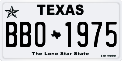 TX license plate BBO1975