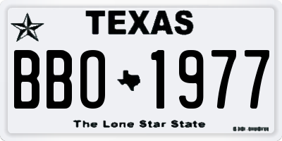 TX license plate BBO1977