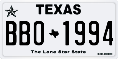 TX license plate BBO1994