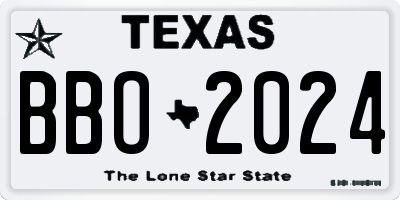 TX license plate BBO2024