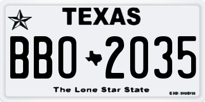 TX license plate BBO2035