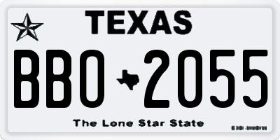 TX license plate BBO2055