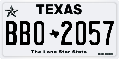 TX license plate BBO2057