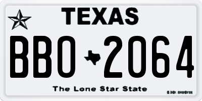 TX license plate BBO2064