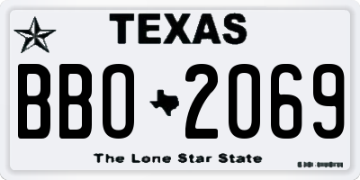 TX license plate BBO2069