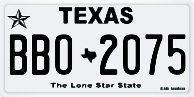 TX license plate BBO2075