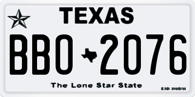 TX license plate BBO2076