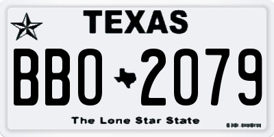 TX license plate BBO2079