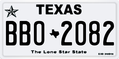 TX license plate BBO2082