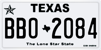 TX license plate BBO2084