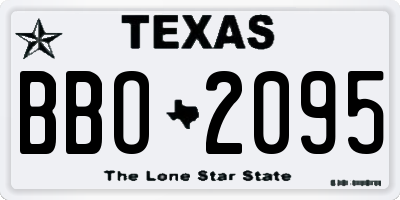 TX license plate BBO2095