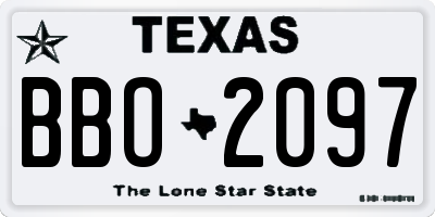 TX license plate BBO2097
