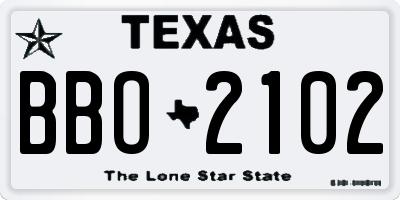 TX license plate BBO2102