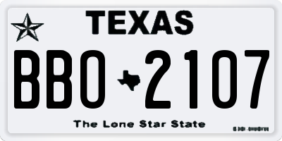 TX license plate BBO2107