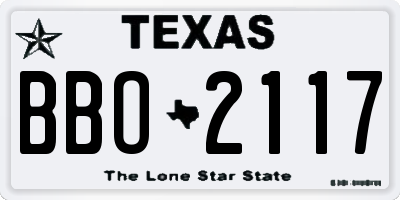 TX license plate BBO2117