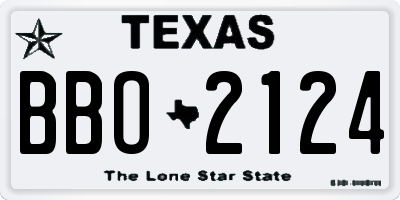 TX license plate BBO2124