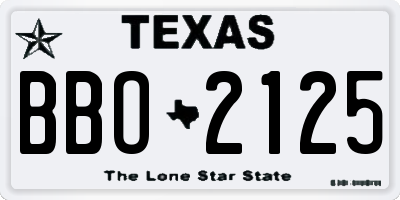 TX license plate BBO2125