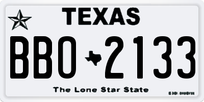 TX license plate BBO2133