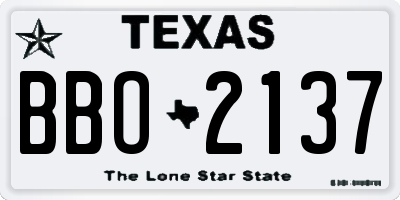 TX license plate BBO2137