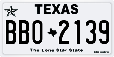 TX license plate BBO2139