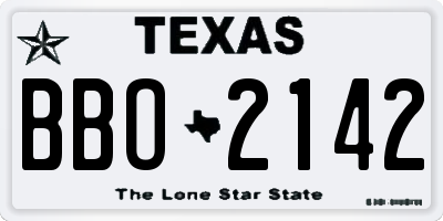 TX license plate BBO2142