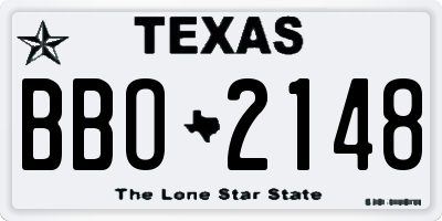 TX license plate BBO2148