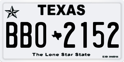 TX license plate BBO2152