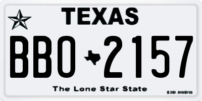 TX license plate BBO2157