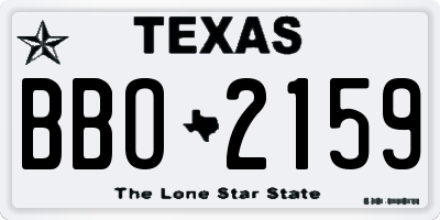 TX license plate BBO2159