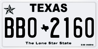 TX license plate BBO2160