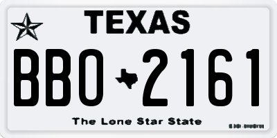 TX license plate BBO2161