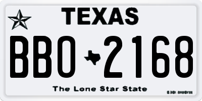 TX license plate BBO2168