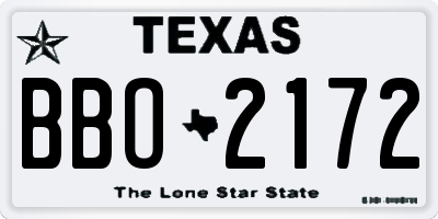 TX license plate BBO2172