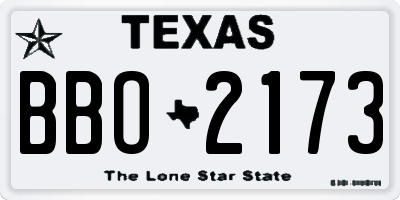 TX license plate BBO2173
