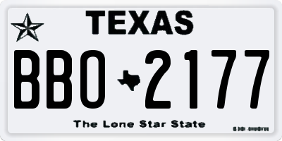 TX license plate BBO2177