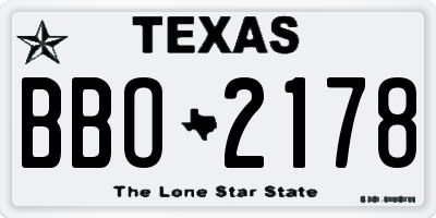 TX license plate BBO2178
