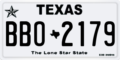 TX license plate BBO2179