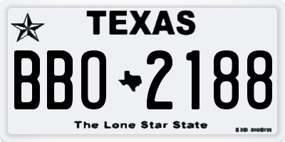 TX license plate BBO2188