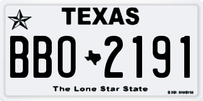 TX license plate BBO2191
