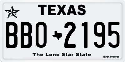 TX license plate BBO2195