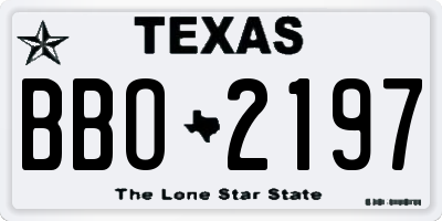 TX license plate BBO2197