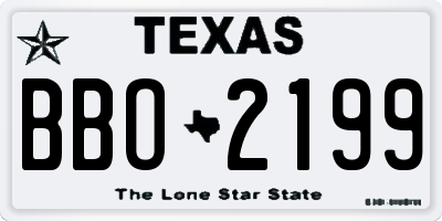 TX license plate BBO2199