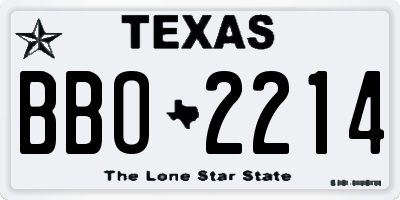 TX license plate BBO2214